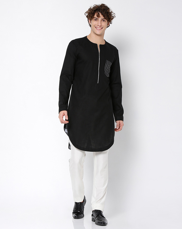 ROUND NECK ZIPPER KURTA 
