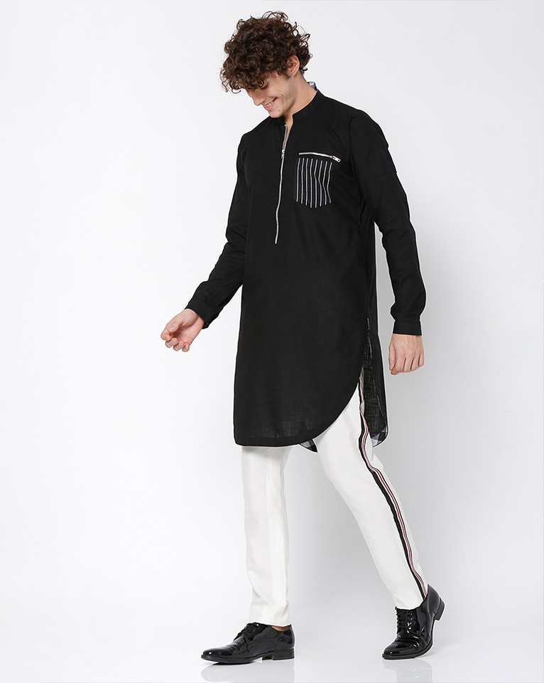 ROUND NECK ZIPPER KURTA 