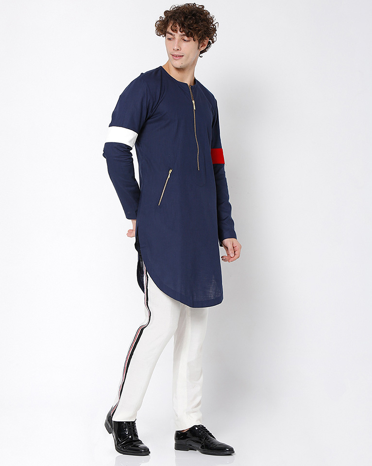 ROUND NECK ZIPPER KURTA 