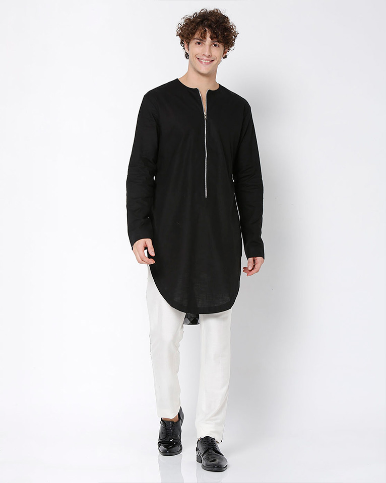 ROUND NECK ZIPPER KURTA 