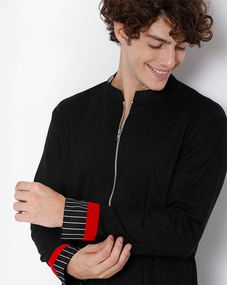 Mandarin zipper collar kurta  