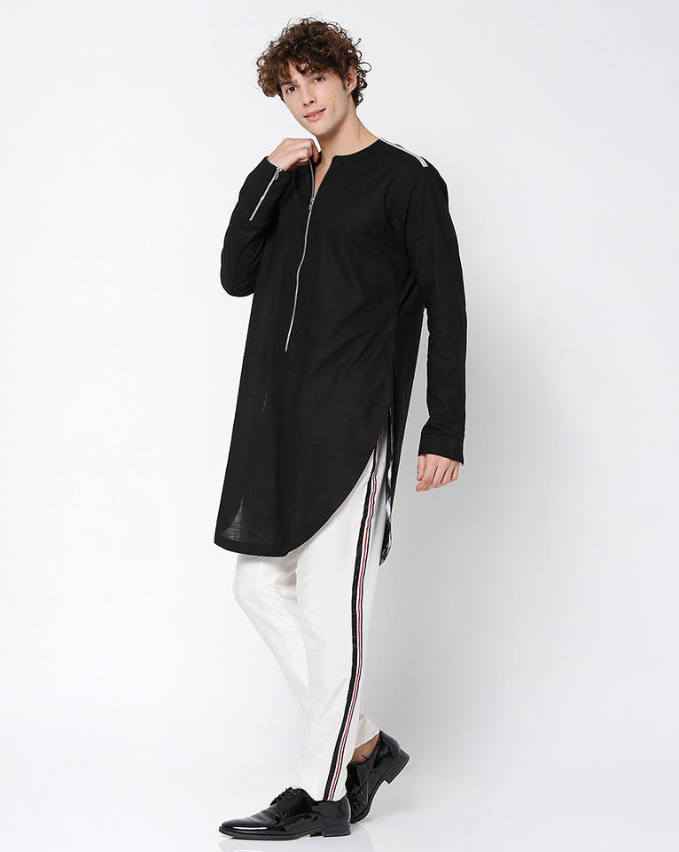 ROUND NECK ZIPPER KURTA 