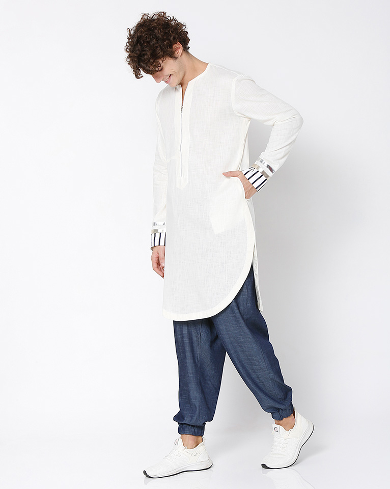 ROUND NECK ZIPPER KURTA 
