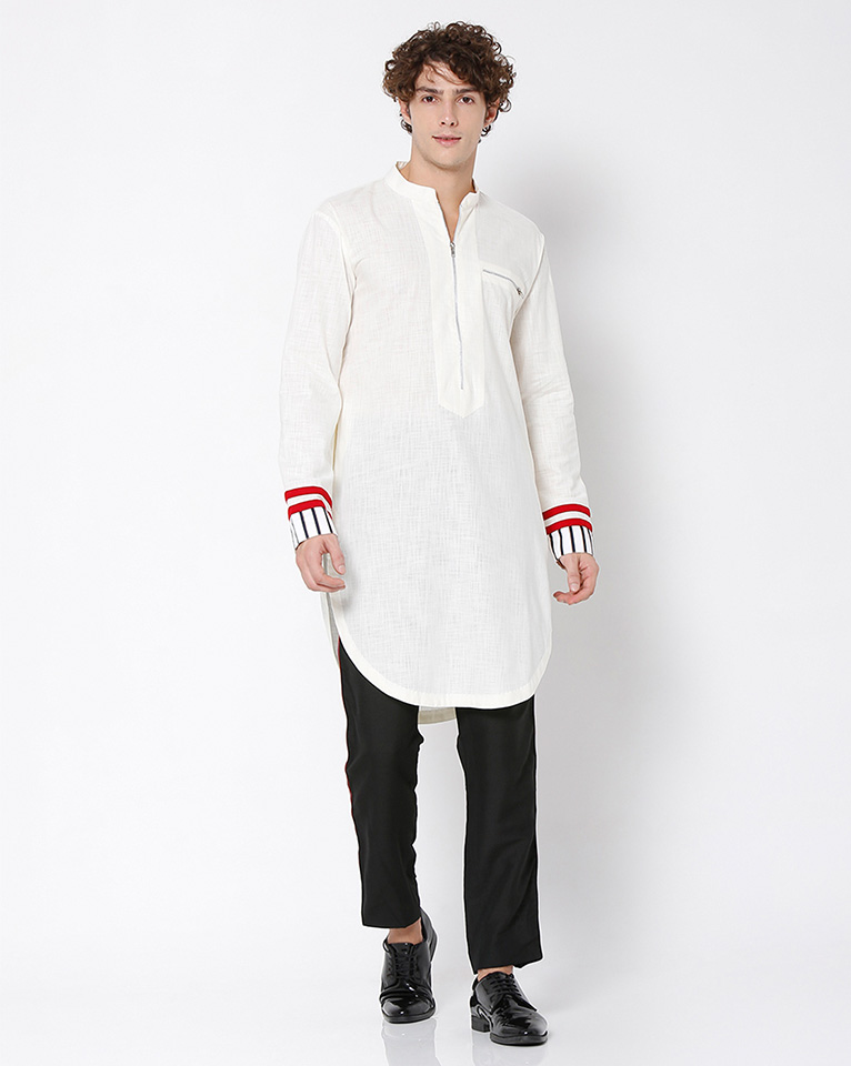 Mandarin zipper collar kurta  