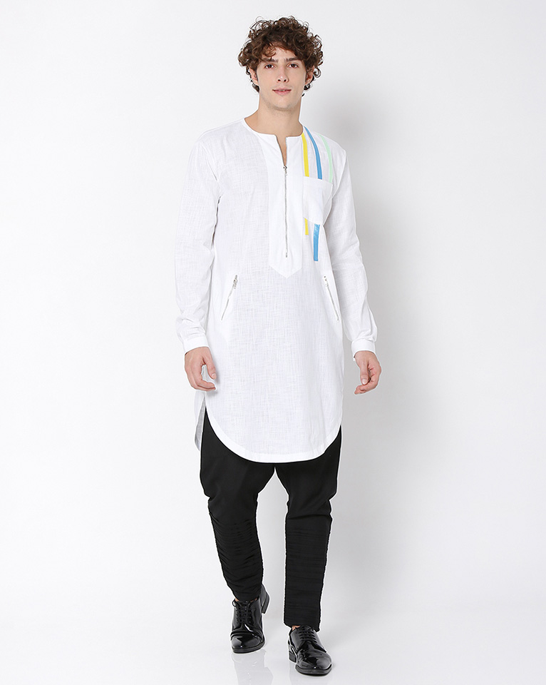 ROUND NECK ZIPPER KURTA 