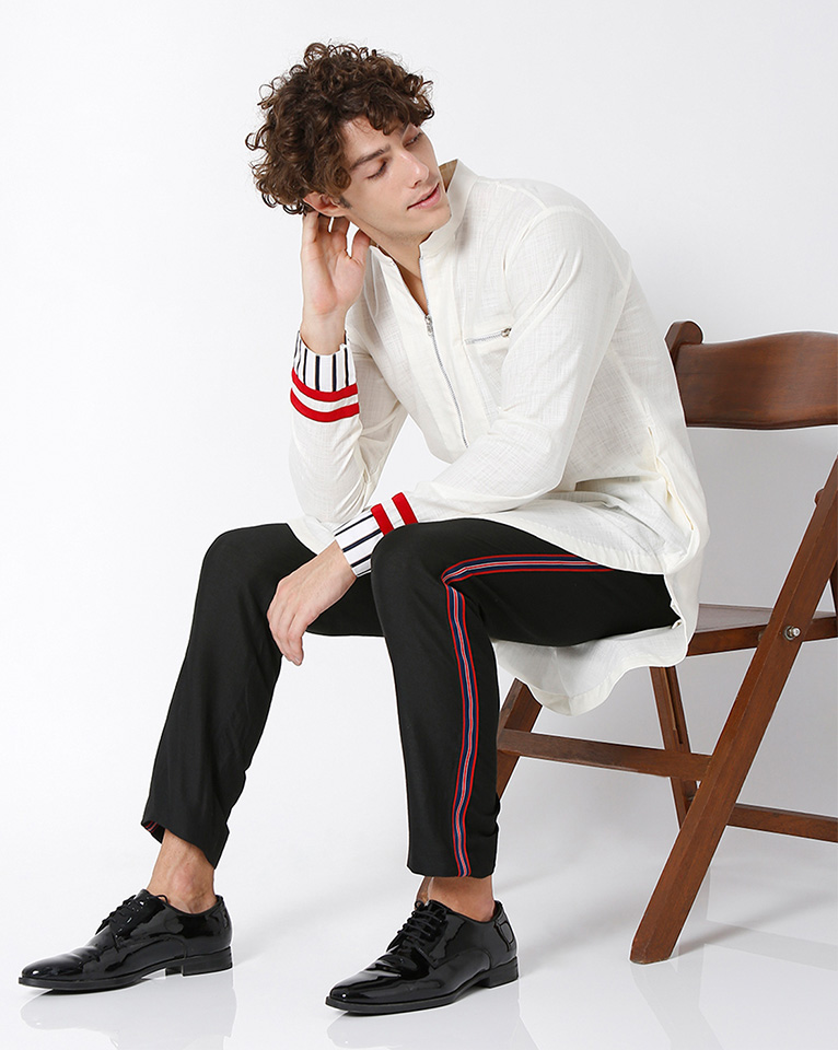 Mandarin zipper collar kurta  