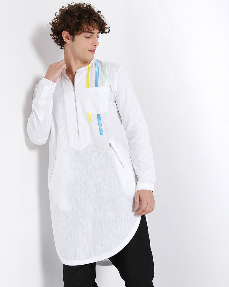 ROUND NECK ZIPPER KURTA 