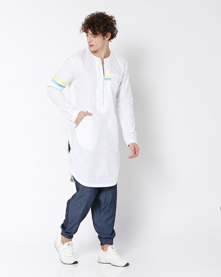 ROUND NECK ZIPPER KURTA 