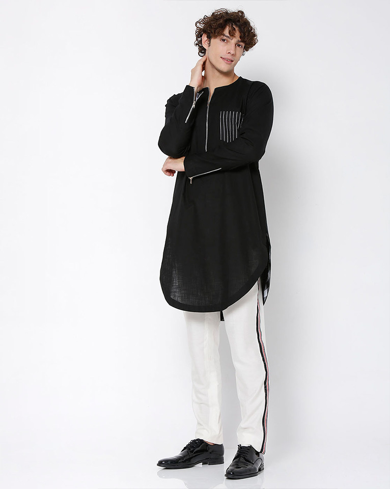 ROUND NECK ZIPPER KURTA 