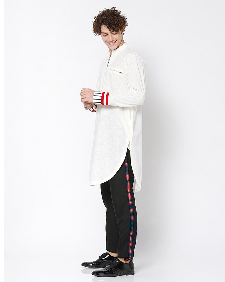 Mandarin zipper collar kurta  