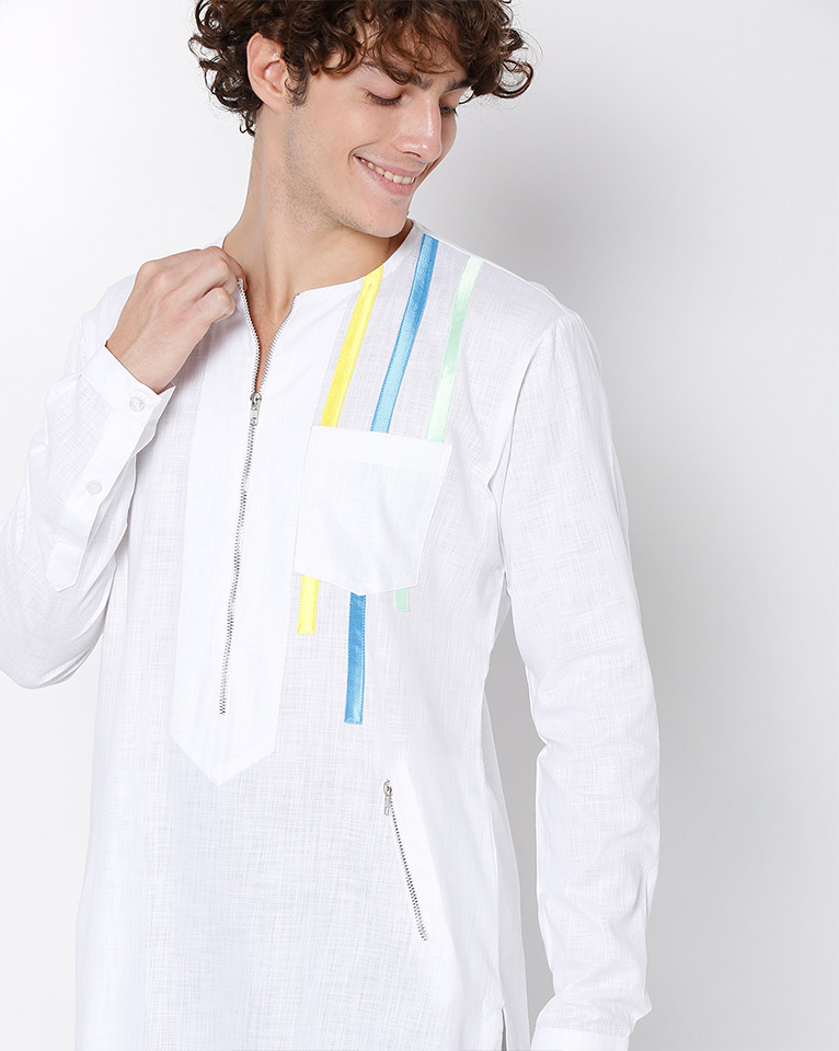ROUND NECK ZIPPER KURTA 
