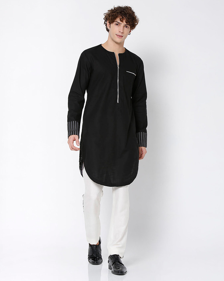 ROUND NECK ZIPPER KURTA 
