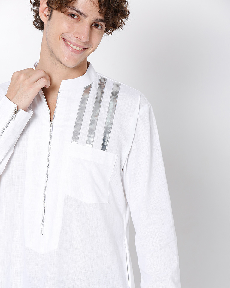 Mandarin zipper collar kurta  