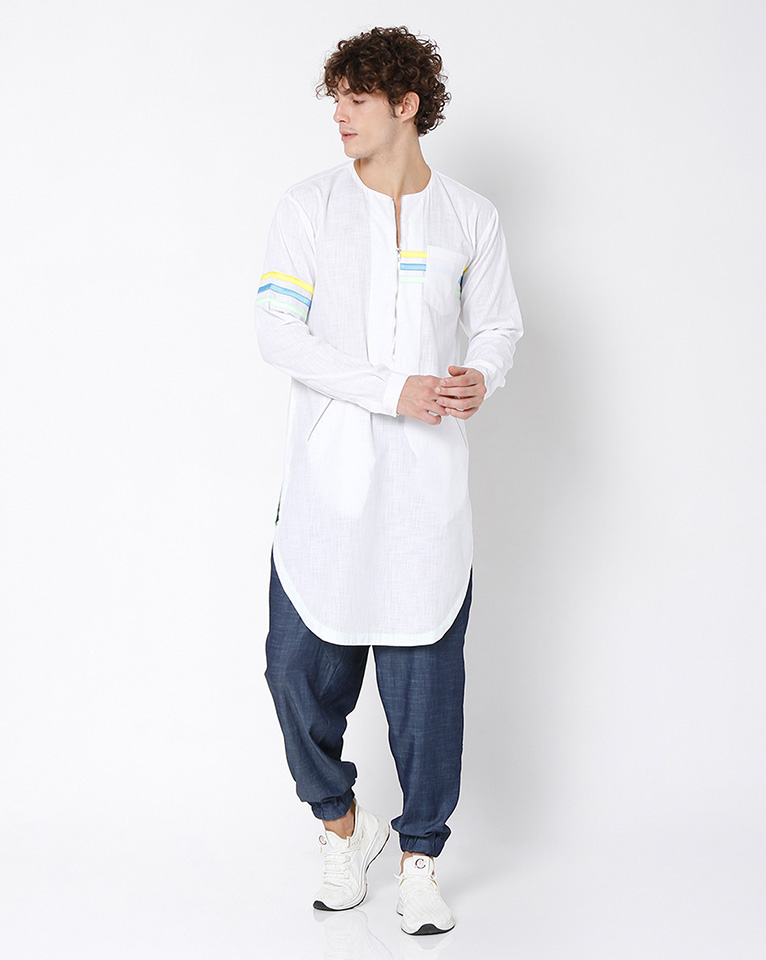 ROUND NECK ZIPPER KURTA 