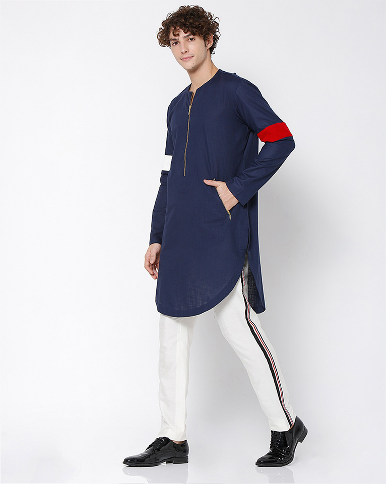 ROUND NECK ZIPPER KURTA 