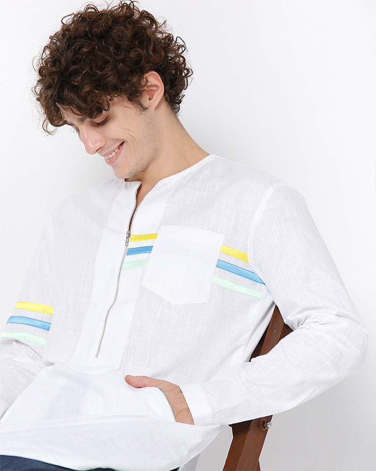 ROUND NECK ZIPPER KURTA 