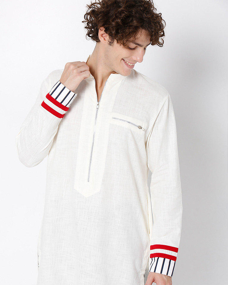 Mandarin zipper collar kurta  