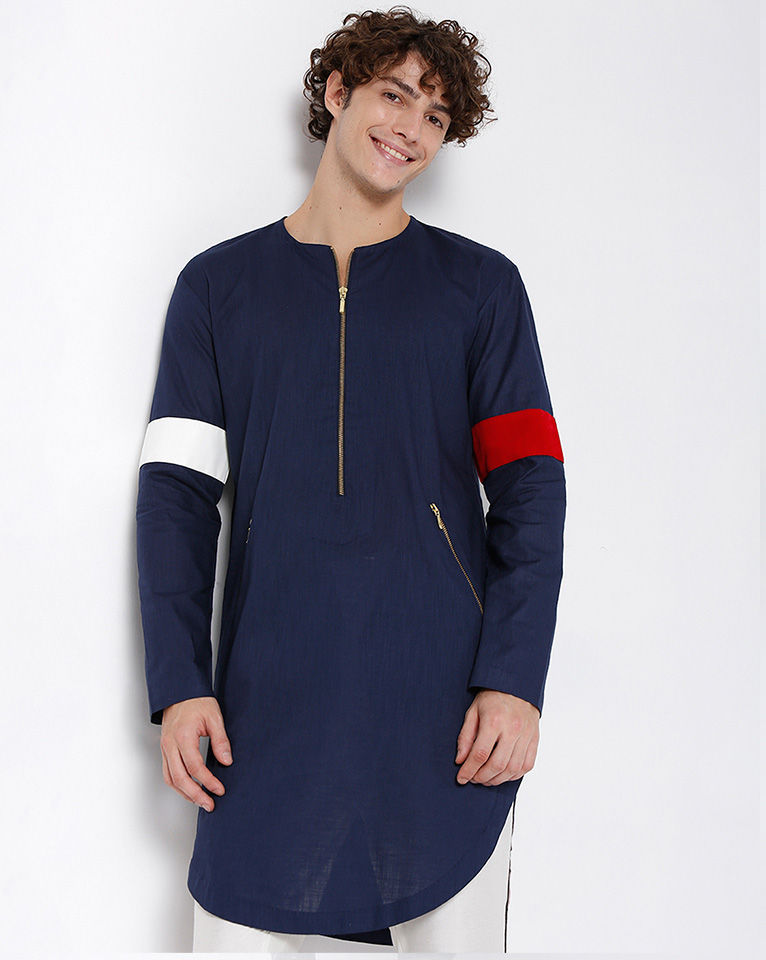 ROUND NECK ZIPPER KURTA 