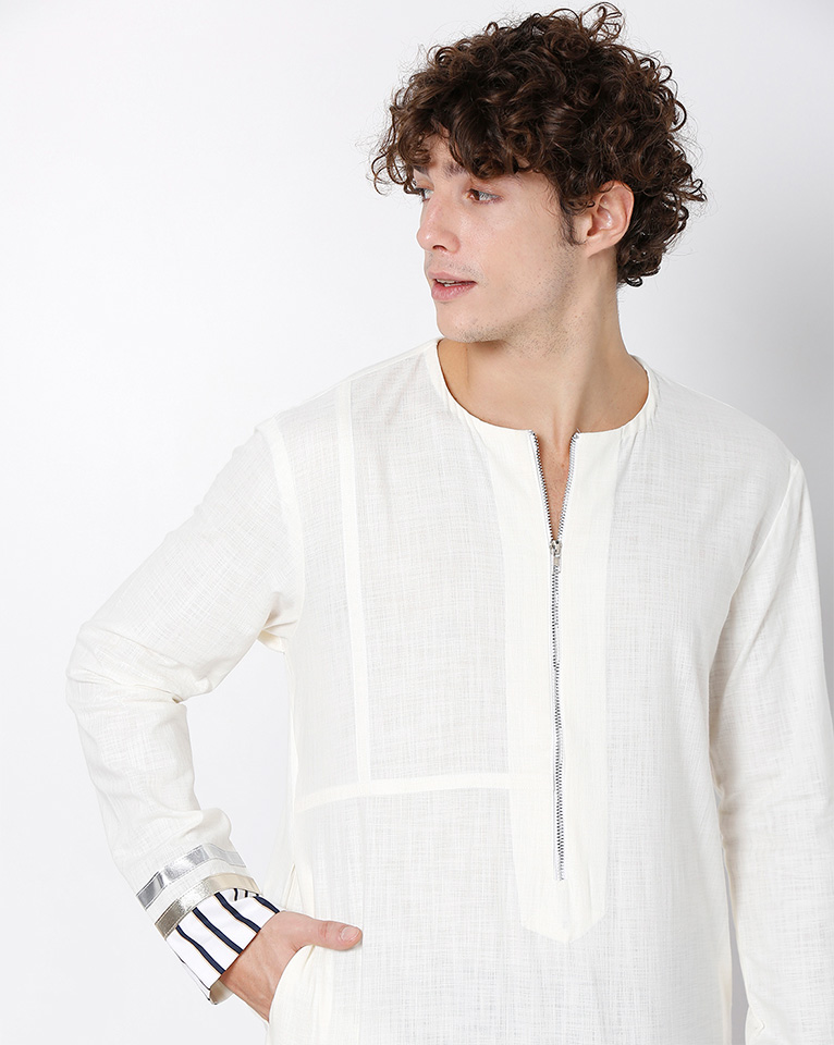 ROUND NECK ZIPPER KURTA 
