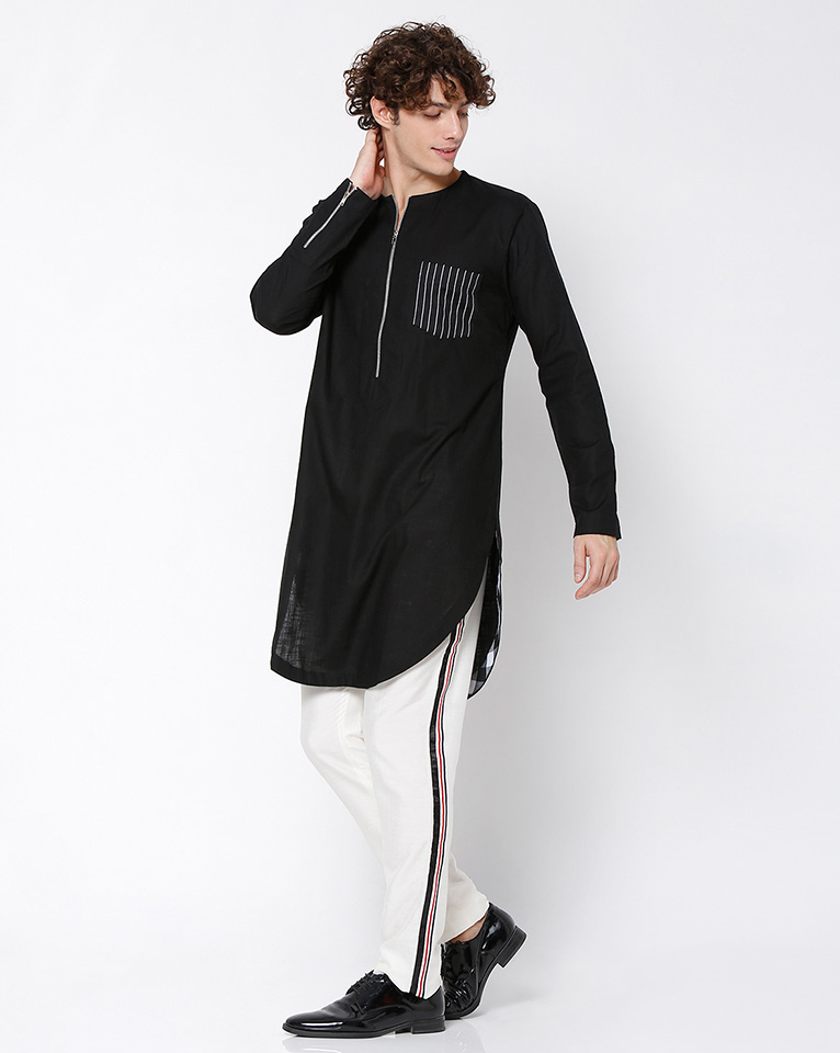 ROUND NECK ZIPPER KURTA 