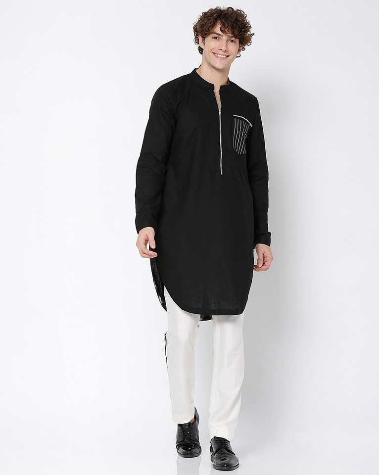 ROUND NECK ZIPPER KURTA 