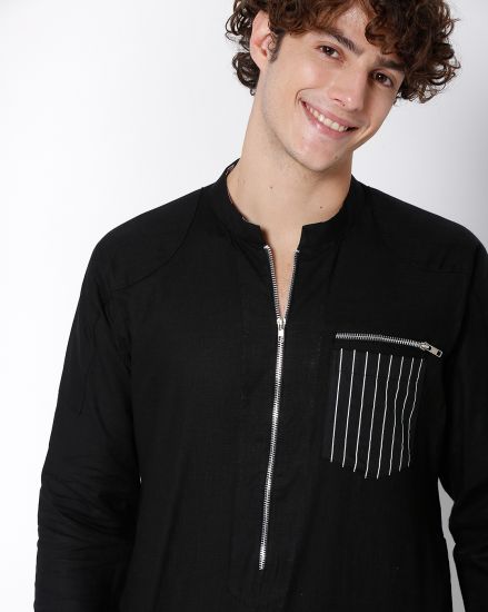 ROUND NECK ZIPPER KURTA 