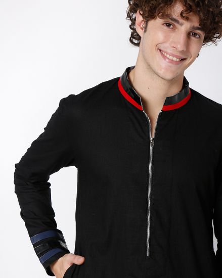 Mandarin Collar Zipper Kurta 